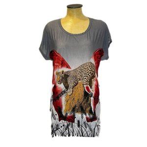 3R Streetwear Leopard?Short Sleeve Top M/L